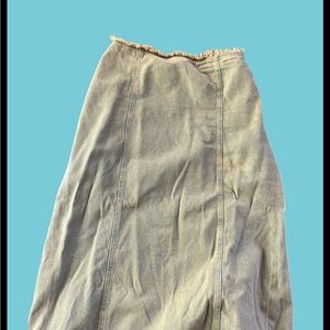 Light blue Casual festival Denim long Skirt